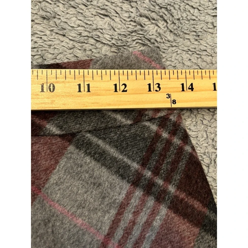 Ann Taylor Wool Blend Tweed Plaid Pencil Skirt Women's 0P Gray Maroon